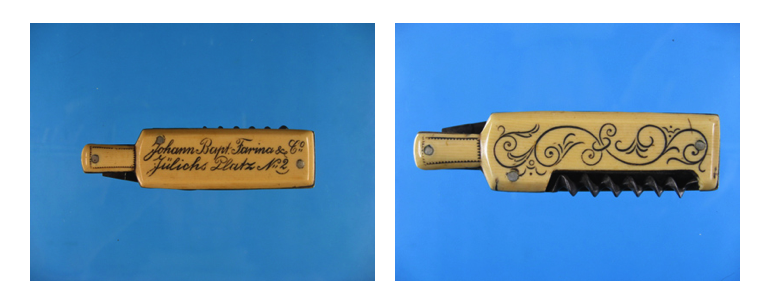 Rare Pocketknife with Corkscrew Marked Johann Bapt. Farina & Co: Case of Deception.